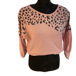 Pink Leopard Print Women's Top